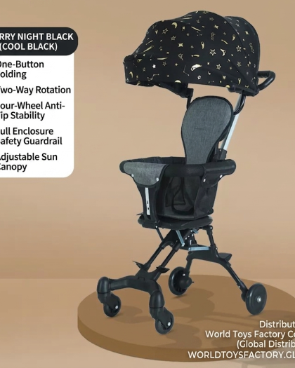 Reversible Handle Button: Effortless 3-second direction change. Dual Rear Brake: Stops instantly with no slipping. Suitable Age: From 4 months up to 3 years old. Travel-Friendly: Airline cabin approved. Ultra-Lightweight: Weighs only 2.5 kg. Compact Folded Dimensions: 54 cm x 23 cm.